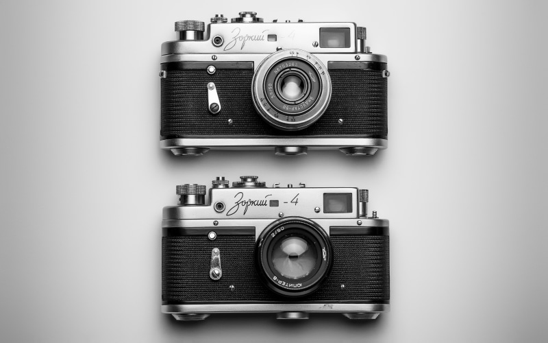 no people, cameras, photographic equipment, photo, indoors, grey, 4K, milc, lens - optical instrument, studio, vintage, analog, obsolete, photographic