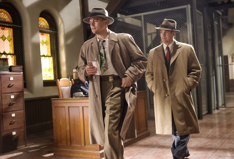jackets, 2K, well-dressed, clothing, standing, Shutter island, drink, long, black, front view, s, business, Leonardo DiCaprio, business person, suit, mid adult