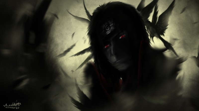 dark, looking, 720P, people, halloween, mystery, color Image, horror, shock, terrified, Naruto, spooky, evil, Itachi Uchiha, human Face, women, black Color