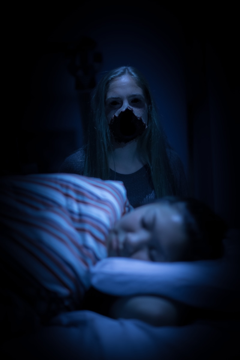 indoors, horror, night, haunted, child, adult, shock, 5K, dark, surprise, evil, terrified, movie make-up, chautauqua, monster, daughter, halloween, haunting