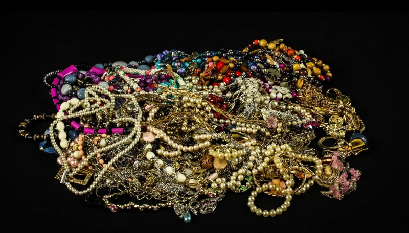 precious gem, earrings, gemstone, glass, plant, pile, nature, broaches, 4K, necklaces, colorful, silver, assorted, silver colored, bracelets, studio shot