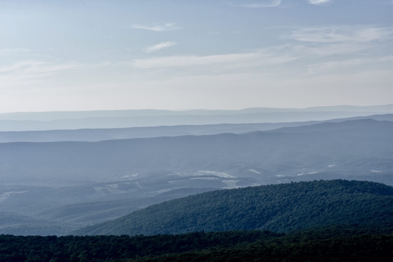 virginia, non-urban scene, tranquil scene, green, day, cloud - sky, shenandoah, overview, layers, white, water, sky, haze, big, hazy sky, mountain range