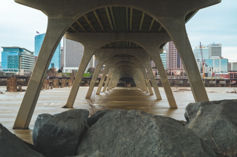 arch, Richmond Va, day, Richmond, architecture, 5K, building exterior, bridge, James River, nature, outdoors, built structure, bridge - man made structure