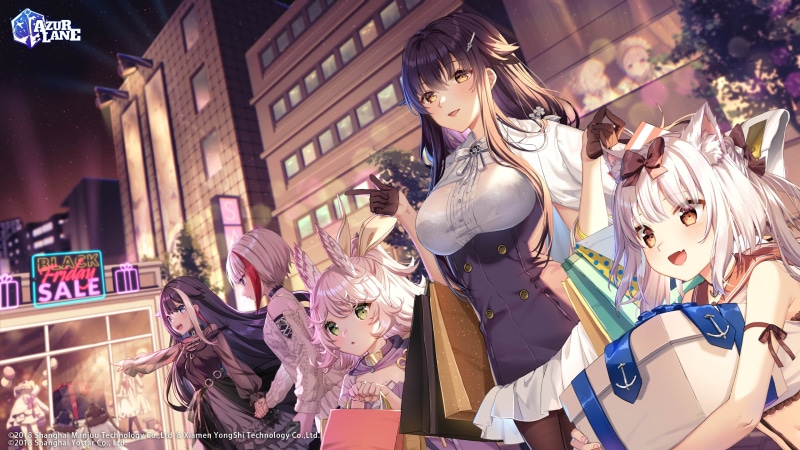 Yukikaze (Azur Lane), Azur Lane, Azuma (Azur Lane), Rosuuri, anime girls, animal ears, Deutschland (Azur Lane), Admiral Graf Spee (Azur Lane), city, anime