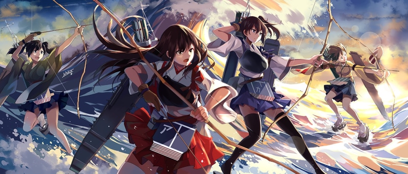 Kantai Collection, Kaga (Kancolle), Akagi (Kancolle), Hiryuu (Kancolle), 1080P, Anime, Souryuu (Kancolle)
