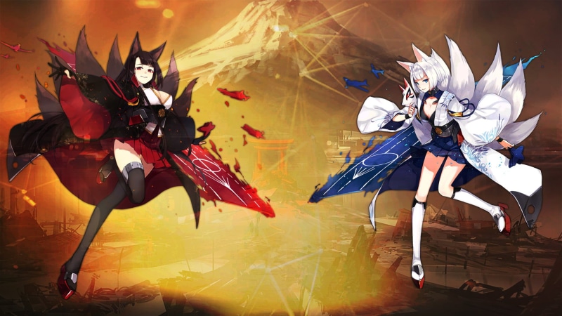 Mobile Game, Kaga (Azur Lane), Azur Lane, Video Game Art, 1080P, Amagi (Azur Lane)