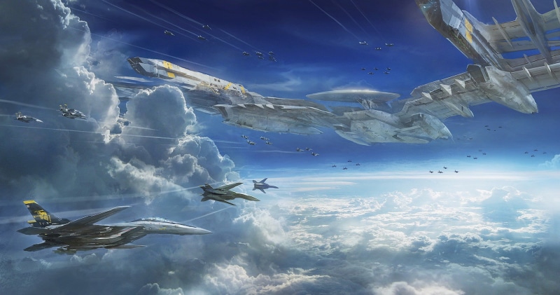 group of animals, communication, transportation, aircraft, futuristic, nature, digital composite, mid-air, Sento Yosei Yukikaze, animal, cloud - sky, sky