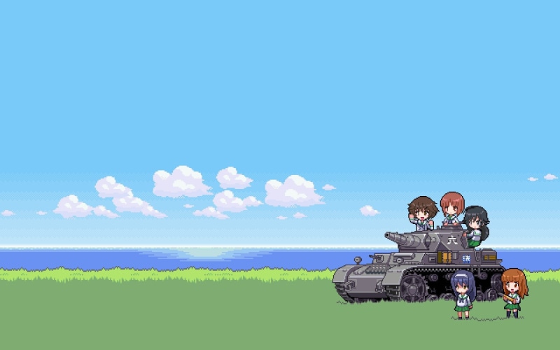 panzer IV, 1080P, Isuzu Hana, pixel art, Reizei Mako, Girls und Panzer, tank, Akiyama Yukari, Nishizumi Miho, Takebe Saori