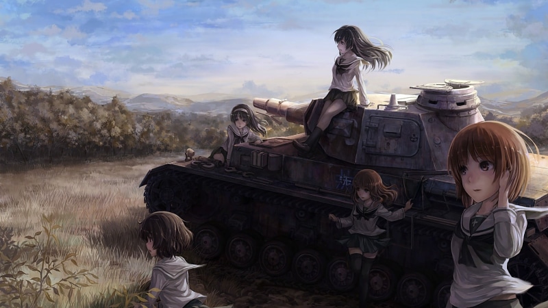 men, Girls und Panzer, representation, women, Takebe Saori, family, child, nature, anime girls, childhood, 1080P, boys, outdoors, anime, girls, group of people