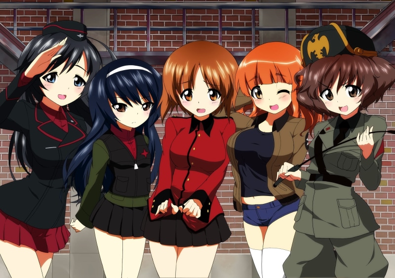 Takebe Saori, 1080P, Nishizumi Miho, Isuzu Hana, uniform, Girls und Panzer, anime, Reizei Mako, anime girls, Akiyama Yukari