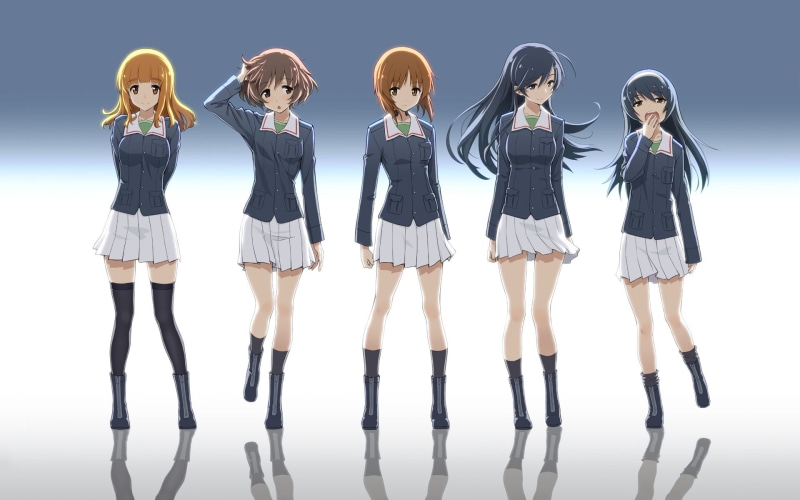 1080P, Hana Isuzu, Mako Reizei, Miho Nishizumi, Yukari Akiyama, Saori Takebe, Girls und Panzer, Anime