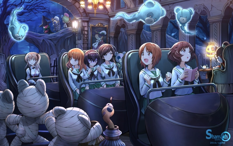 Nishizumi Miho, brunette, Reizei Mako, 1080P, blonde, short hair, brown eyes, Girls und Panzer, anime, Akiyama Yukari, long hair, Isuzu Hana, ghosts, skirt