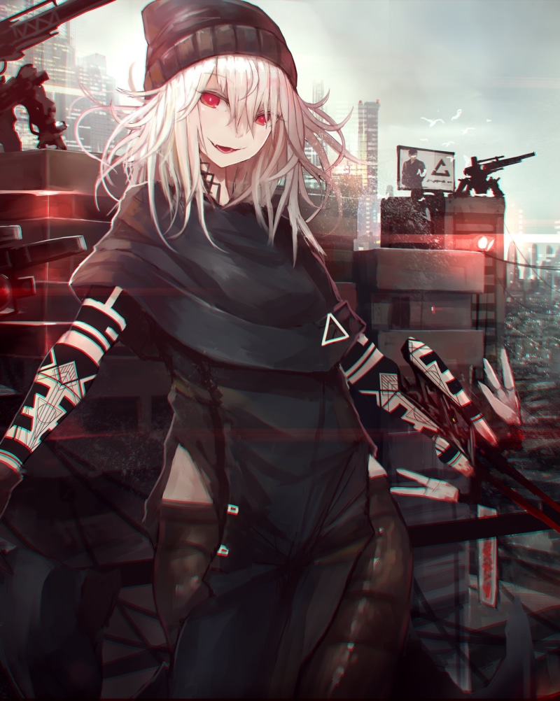 helmet, anime, mask, costume, standing, transportation, weapon, haired, aggression, protection, front view, sign, girl, adult, day, long hair, sky