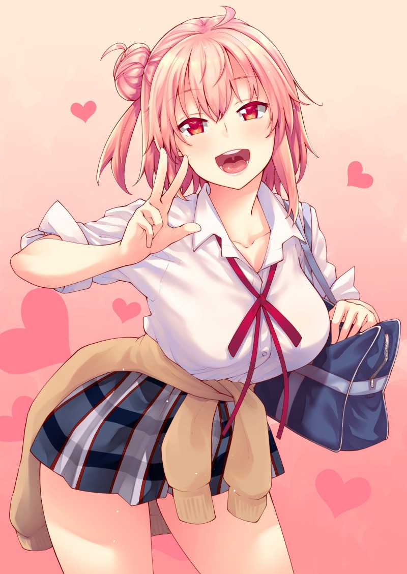 2K, young adult, red, blond hair, school uniform, high heels, females, Yahari Ore no Seishun Love Comedy wa Machigatteiru, beautiful woman, beauty, Iris Heart