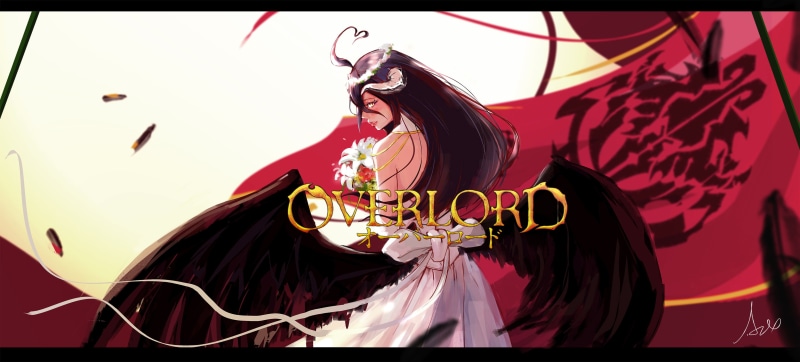2K, demon girl, anime girls, white dress, Albedo (OverLord), Overlord (anime)