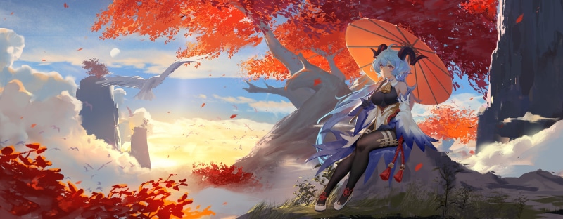 Ganyu (Genshin Impact), Ribao, anime, anime girls, Genshin Impact, 5K