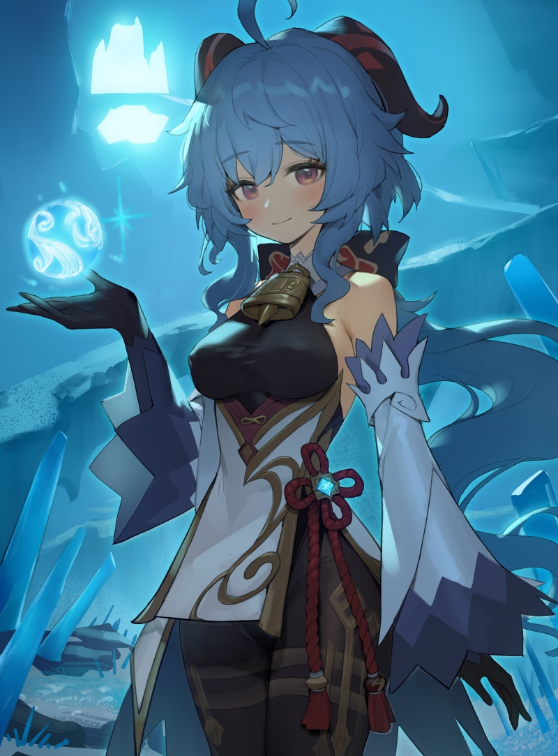 Genshin Impact, vertical, Ganyu (Genshin Impact), blue hair, 2K, anime, anime girls, Romana