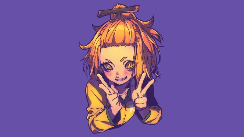 portrait, hairstyle, nature, minimalism, colored background, human face, adult, anime, young adult, females, one person, hair, costume, manga, studio shot