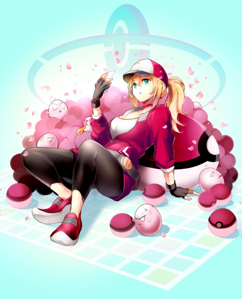 baseball caps, 720P, pok, pokémon, pokemon, pokémon trainers, girls, trainers, mon, baseball, go, pokemon go, anime, anime girls, caps