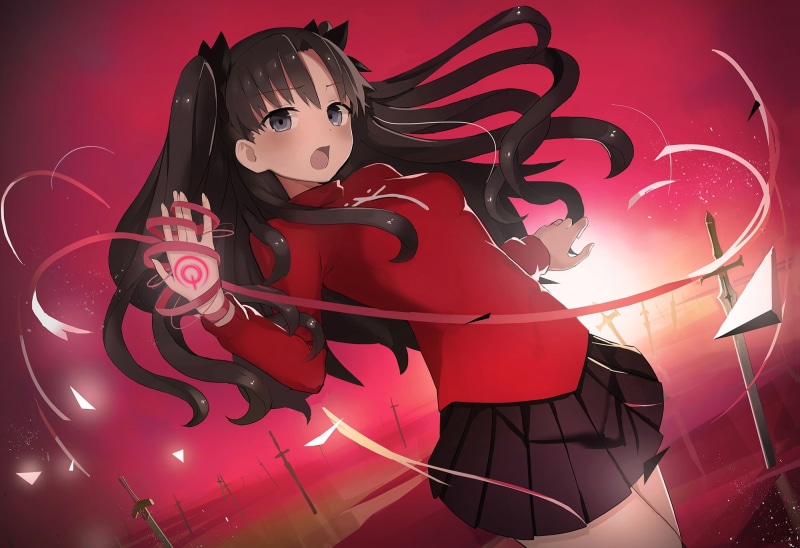 brown hair, 1080P, rin tohsaka, Anime, fate stay night: unlimited blade works