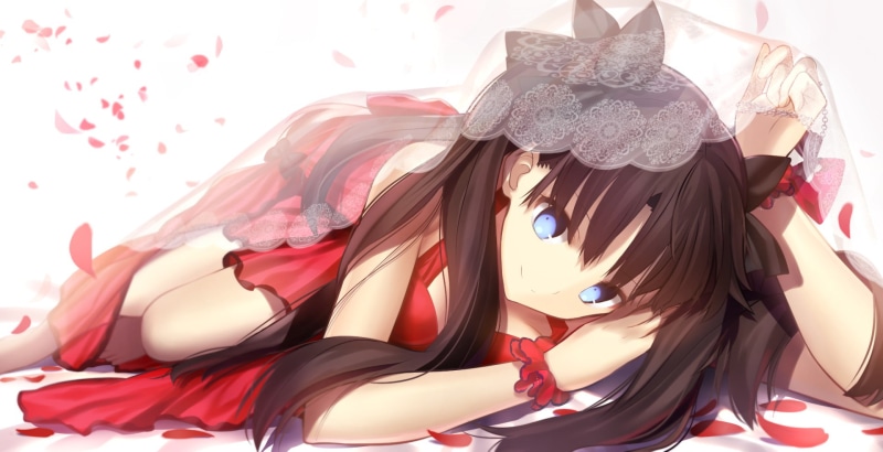 one person, white background, dress, leisure activity, fashion, lifestyles, indoors, females, women, Fate Series, young adult, portrait, 1080P, adult