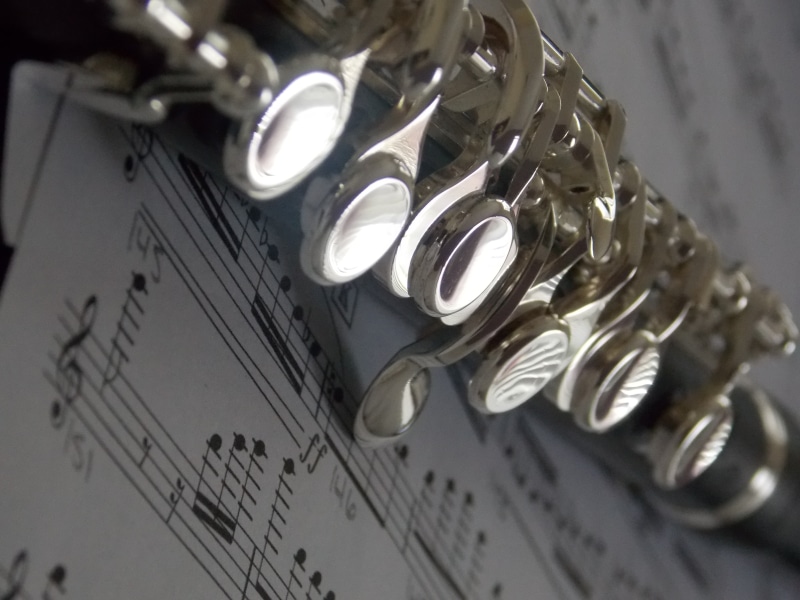 single object, paper, indoors, skill, musical notes, no people, focus on foreground, selective focus, Piccolo, classical music, performance, sheet music