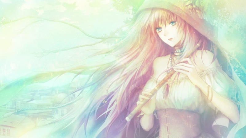 digital composite, anime girls, leisure activity, one person, adult, girl, contemplation, teenager, playing, real people, looking at camera, headdress