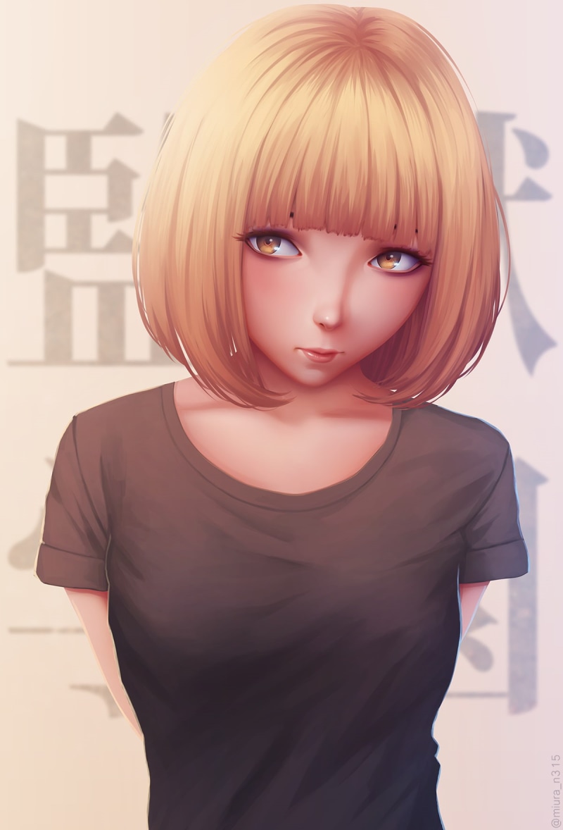 midorikawa hana, blonde, 720P, prison school, semi realistic, short hair, Anime
