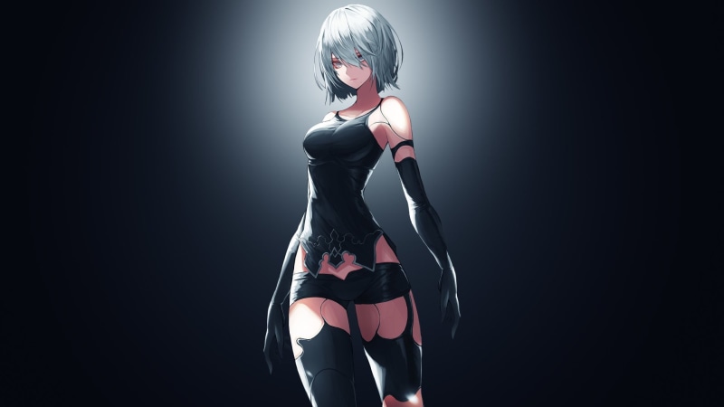 Video Game, Blue Eyes, Short Hair, YoRHa No.2 Type B, 1080P, NieR: Automata, White Hair