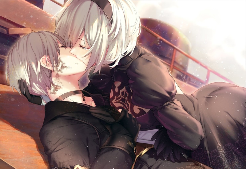 YoRHa No.9 Type S, safety, security, nature, YoRHa No.2 Type B, protective workwear, Video Game, sunlight, waist up, real people, outdoors, men, portrait
