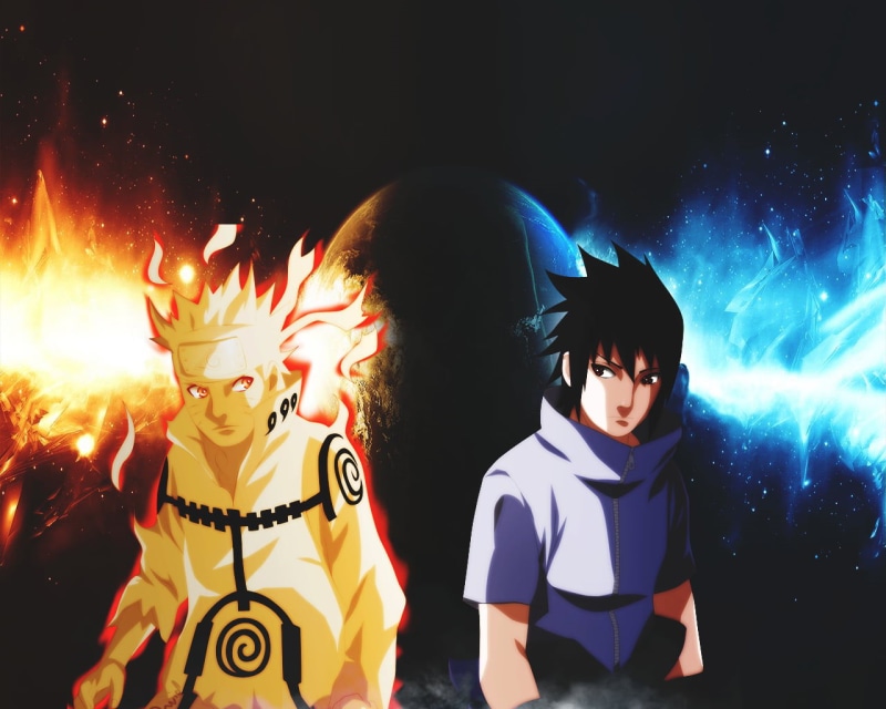 art, front view, 720P, sasuke, representation, lifestyles, Uzumaki Naruto, two people, night, real people, illuminated, people, men, togetherness, costume
