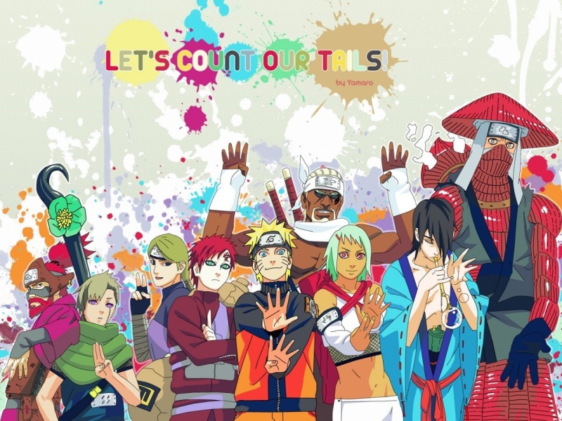 Yagura (Naruto), crowd, day, male likeness, Utakata (Naruto), 720P, celebration, women, art and craft, illustration, group of people, people, representation