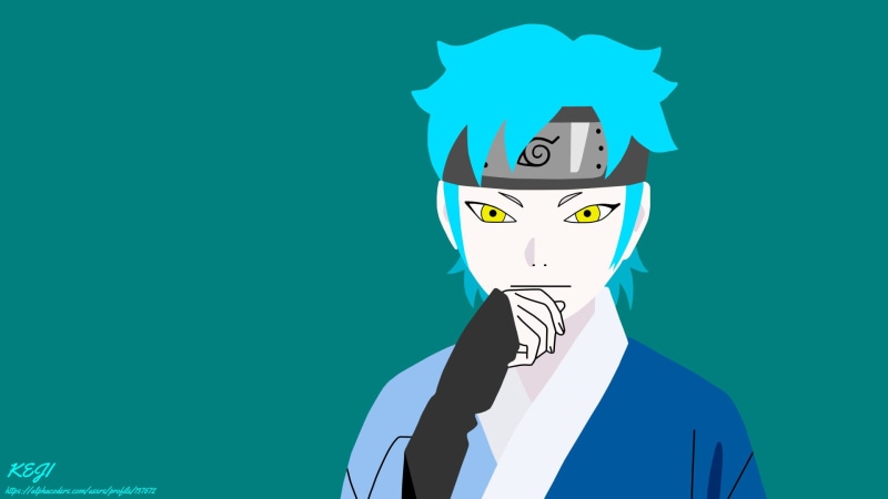 Mitsuki (Naruto), 1080P, Boruto: Naruto Next Generations, Anime, Blue Hair, Boruto, Yellow Eyes, Minimalist