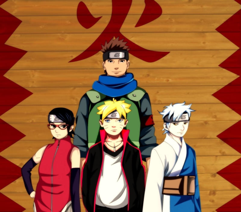 front view, mask - disguise, looking at camera, red, disguise, Konohamaru Sarutobi, costume, people, real people, team, representation, lifestyles, male likeness