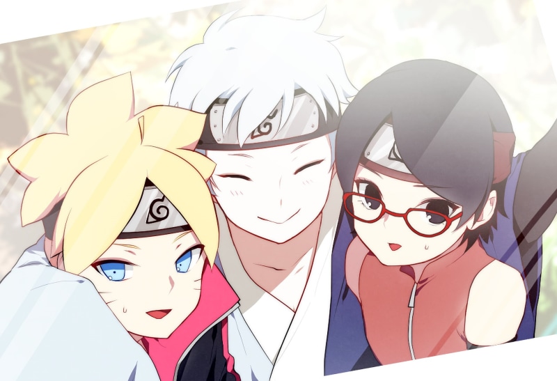 Anime, people, mask - disguise, representation, lifestyles, creativity, headshot, disguise, Boruto (Anime), close-up, two people, Sarada Uchiha, 1080P