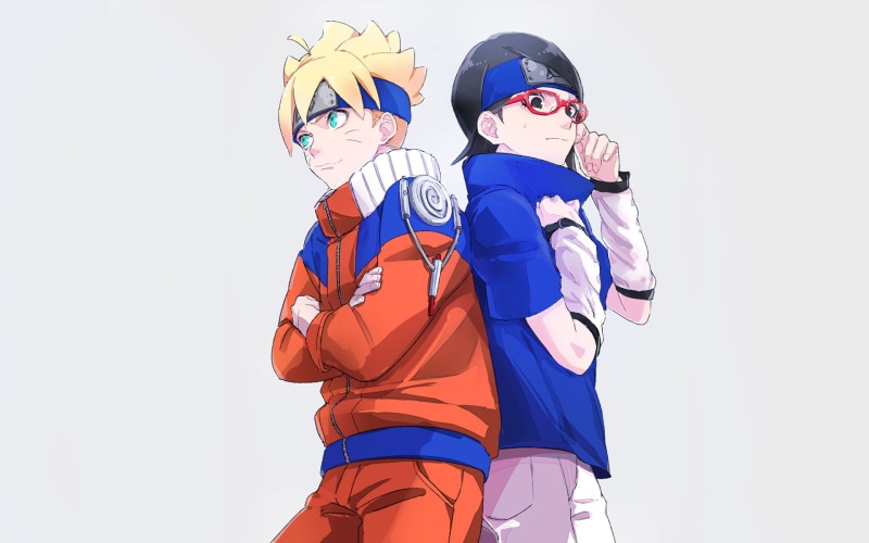 boys, child, heroes, Boruto Uzumaki, cape, sport, naruto, two people, costume, togetherness, mask - disguise, Boruto, three quarter length, superhero, males