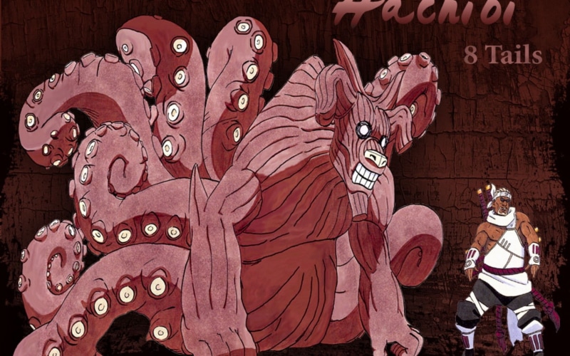 Hachibi, anime, bijuu, killer bee, Jinchuuriki, art, naruto, bee, killer, 720P, hd, Naruto: Shippuden, shippuden