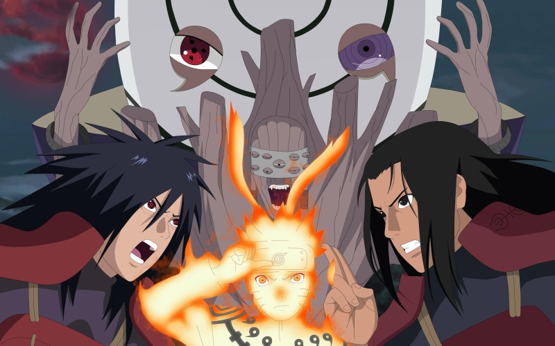 anime, uchiha madaram senju hashirama, naruto uzumaki, 2560x1600, naruto, shippuden, naruto shippuden, 2K, illustration