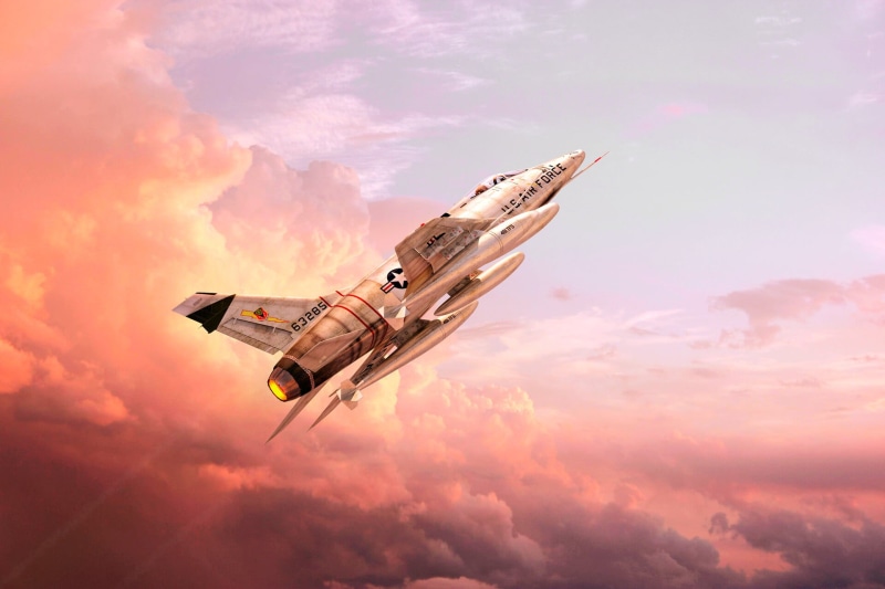 Jet Fighter, 1080P, Jet Fighters, North American F-100 Super Sabre, Sky