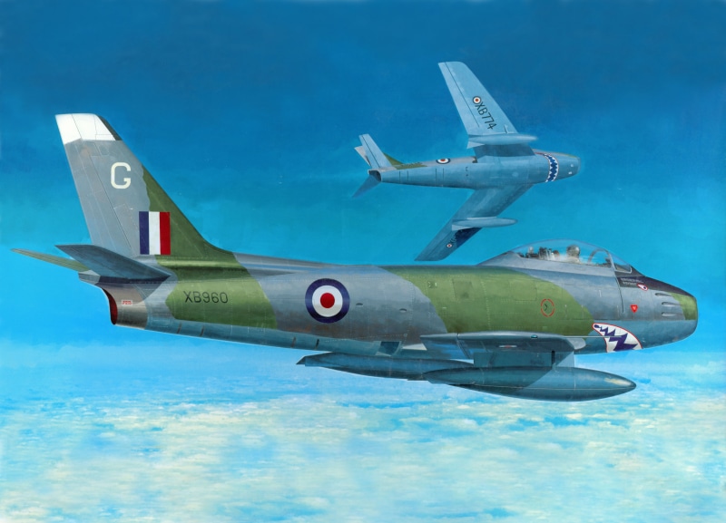 The Italian air force, the sky, fighter-bombers, SABRE Mk. 4 RA, art, Sabre Mk-4, 8K, single, jet, figure