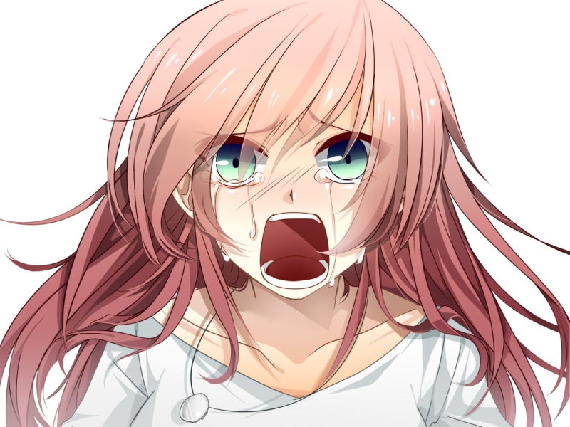sad, anime, crying, 480P, screaming