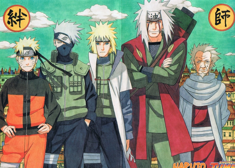 Hokage, Naruto Shippuuden, Uzumaki Naruto, ninjas, 5K, Jiraiya, Namikaze Minato, Hatake Kakashi, Hiruzen Sarutobi, Shonen Jump, Masashi Kishimoto