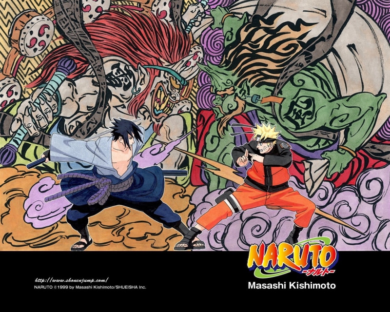 indoors, naruto, women, Uchiha Sasuke, art and craft, masashi, text, multi colored, Uzumaki Naruto, graffiti, full length, 720P, occupation, poster, youth culture