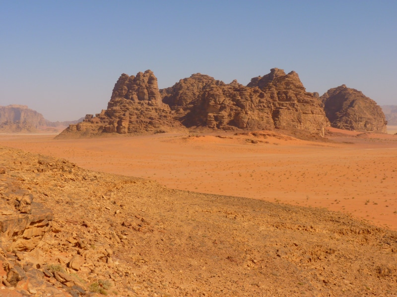 eroded, no people, arid Climate, sandstone, travel, sand, clear sky, sky, landscape, physical geography, holiday, environment, wadi rum, rock - object
