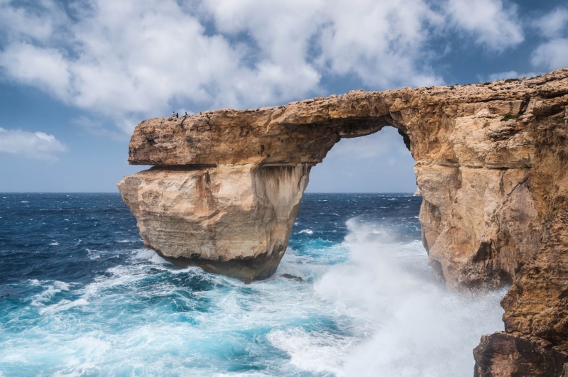 rock - Object, water, wave, blue, D90, Nikon, Gozo, Azure Window, media, cliff, coastline, Meer, canyon, beach, seascape, scenics, Malta, nature, mountain