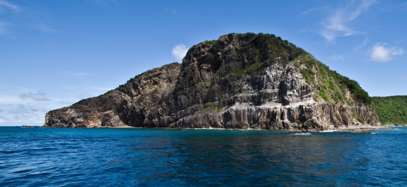 beach, gray, cliff, rock, island, rock - Object, nature, surrounded, vacation, photography, Grenada, water, summer, scenics, ocean, sea, Ronde Island, rock island