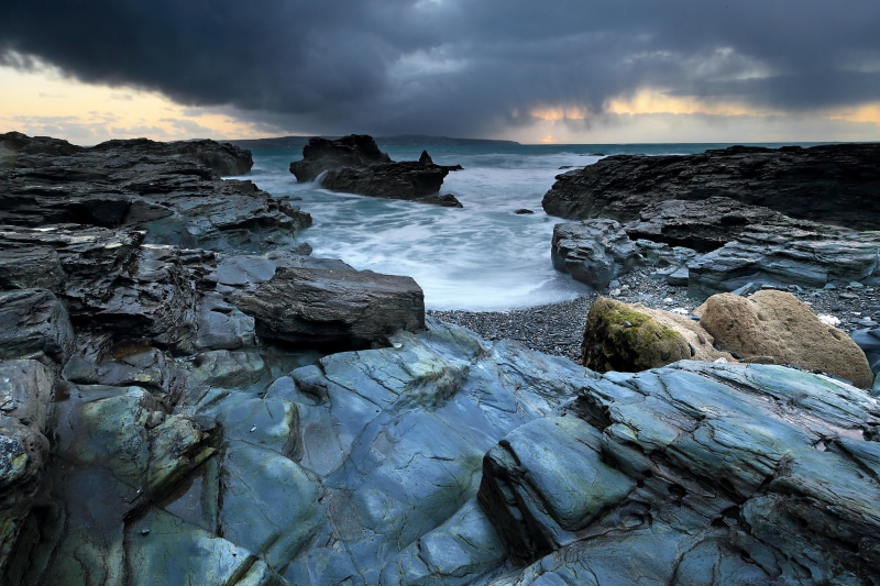 coast, 2K, St.Ives  Cornwall, nature, sunset, coastline, rock, outdoors, weather, winter, landscape, cloud - Sky, beach, wave, scenics, bodies, fragments