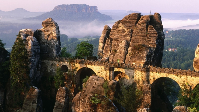 the past, ancient civilization, ancient, mountain, old ruin, beauty in nature, Germany, Saxony, tourism, architecture, ruined, 1080P, mountain range