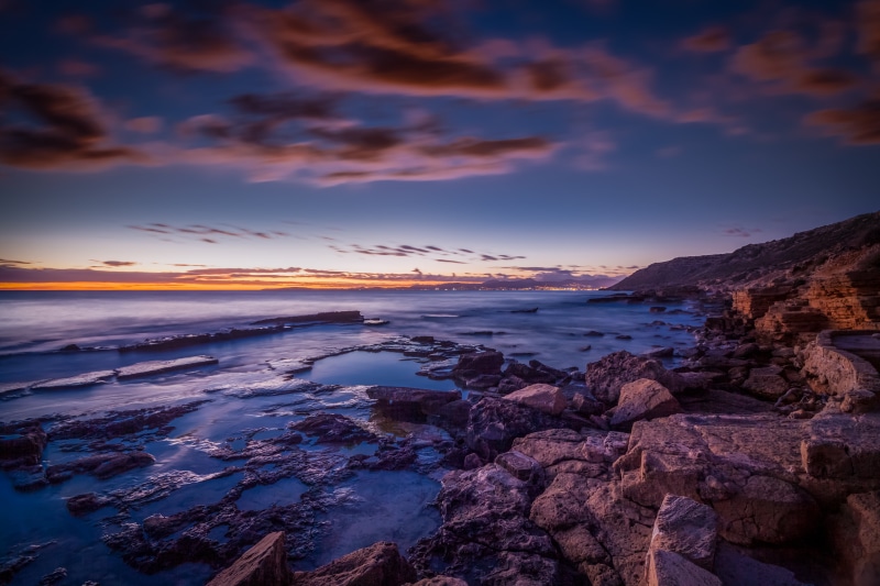 near, nature, mountain, rock, sunset, sky, scenics, coast line, photoshop, majorca, formation, outdoors, line, rock - Object, 5K, coast, landscape, beach