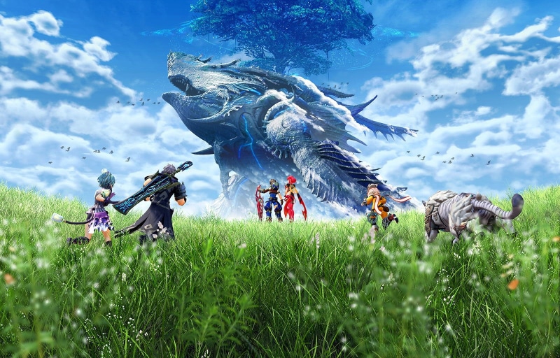 leisure activity, real people, Nia (Xenoblade Chronicles 2), plant, Video Game, cloud - sky, Zeke (Xenoblade Chronicles 2), outdoors, lifestyles, adult